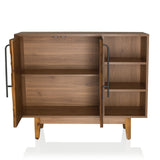 Vano aperto con ripiani della cassettiera SANTJAGO WOOD L in effetto legno scuro di hjh LIVING