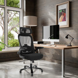 Sedia girevole XXL INSTRUCTOR SW I PRO nera con schienale in rete e rivestimento in tessuto di hjh OFFICE