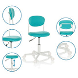 Sedia girevole per bambini KIDDY BASE I color turchese con base a stella bianca e rotelle di hjh OFFICE