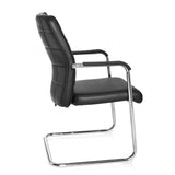 Sedia a sbalzo FLEXO V nera con cuciture quadrate e braccioli di hjh OFFICE – vista a 360° (profilo laterale 100°)