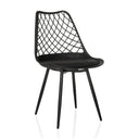 Sedia da esterno nera BEGIO S con schienale a griglia e quattro gambe sottili di hjh LIVING