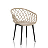 Sedia a conchiglia BEGIO beige con schienale a rete e gambe nere di hjh OFFICE