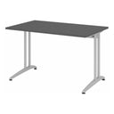 Scrivania color grafite BELA 12 S con struttura in metallo argento e due supporti di hjh OFFICE PRO