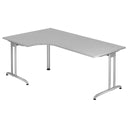 Scrivania a L BELA 82 S in grigio con gambe in metallo argento di hjh OFFICE PRO