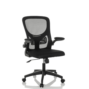 Sedia Home Office BELIO con rivestimento in rete nera e braccioli di hjh OFFICE