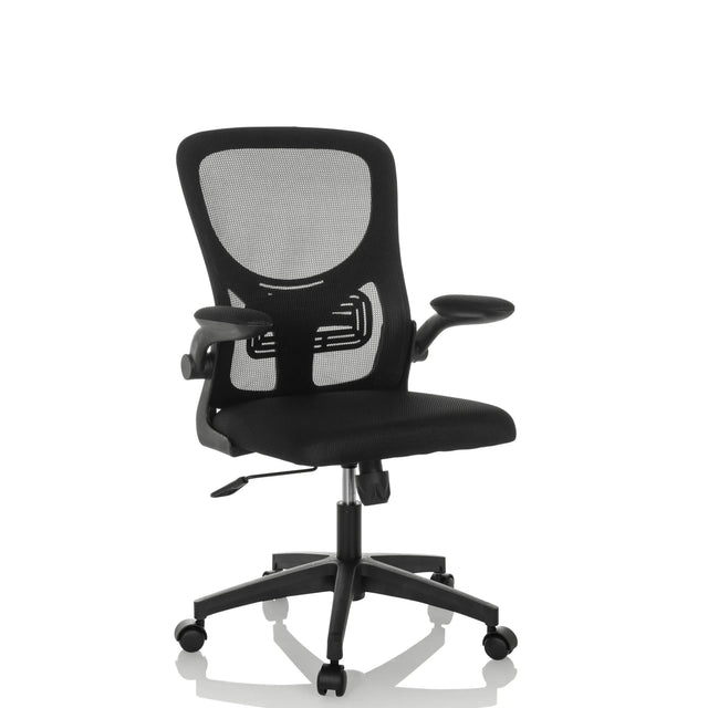 Sedia Home Office BELIO con rivestimento in rete nera e braccioli di hjh OFFICE