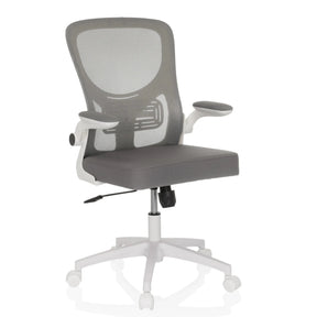 Sedia Home Office BELIO W in grigio con schienale in rete e struttura bianca di hjh OFFICE