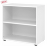 Scaffale bianco BETA 9 con due vani a giorno e una larghezza di 80 cm di hjh OFFICE PRO