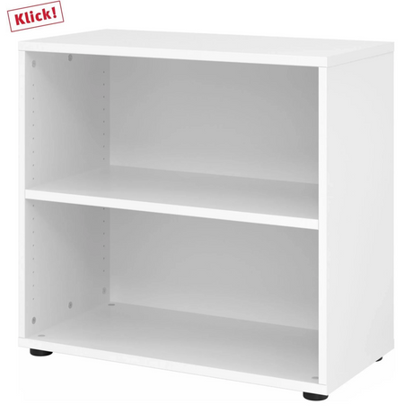 Scaffale bianco BETA 9 con due vani a giorno e una larghezza di 80 cm di hjh OFFICE PRO