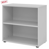 Scaffale grigio BETA 9 con due vani aperti e una larghezza di 80 cm di hjh OFFICE PRO