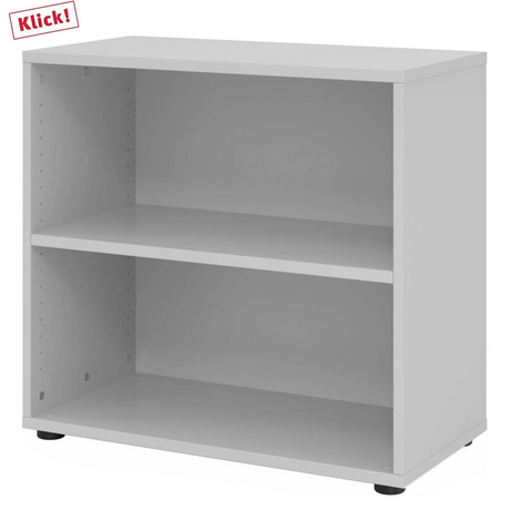 Scaffale grigio BETA 9 con due vani aperti e una larghezza di 80 cm di hjh OFFICE PRO