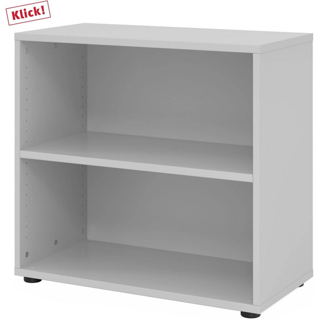 Scaffale grigio BETA 9 con due vani aperti e una larghezza di 80 cm di hjh OFFICE PRO