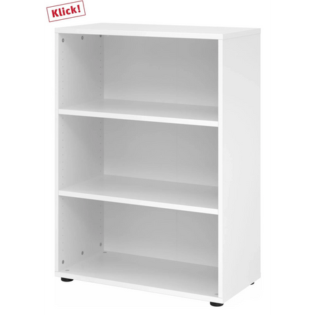 Scaffale bianco BETA 9 con tre superfici di appoggio aperte di hjh OFFICE PRO