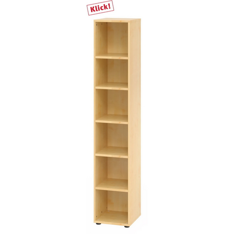 Scaffale BETA 9 in legno d'acero chiaro con cinque ripiani e sei scomparti aperti di hjh OFFICE PRO