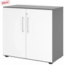 Armadio a due ante BETA 9 in grafite e bianco con maniglie argentate di hjh OFFICE PRO