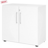 Armadio bianco BETA 9 con due ante, maniglie argentate e una serratura di hjh OFFICE PRO