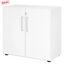 Armadio bianco BETA 9 con due ante, maniglie argentate e una serratura di hjh OFFICE PRO
