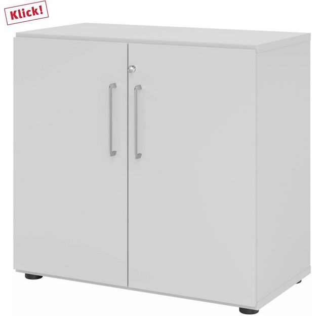 Armadio grigio BETA 9 con due ante e maniglie argentate di hjh OFFICE PRO