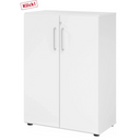 Armadio bianco BETA 9 con due ante, maniglie argentate e serratura di hjh OFFICE PRO