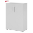 Armadio grigio BETA 9 con due ante e maniglie argentate di hjh OFFICE PRO
