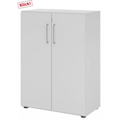 Armadio grigio BETA 9 con due ante e maniglie argentate di hjh OFFICE PRO