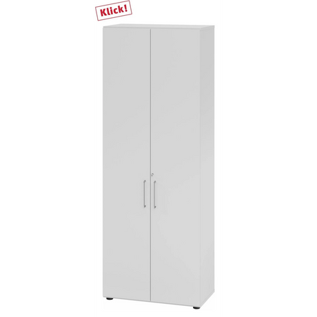 Armadio grigio BETA 9 con due ante e maniglie argentate di hjh OFFICE PRO