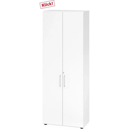 Armadio bianco BETA 9 con due ante e maniglie argentate di hjh OFFICE PRO