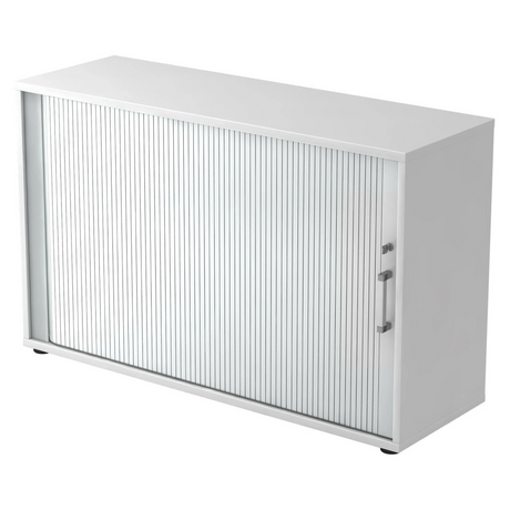 Armadio bianco con serranda BETA R 1732S in metallo con maniglia cromata di hjh OFFICE PRO