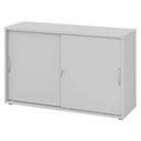 Armadio grigio con ante scorrevoli BETA S 1752S con due maniglie metalliche a arco e serratura di hjh OFFICE PRO