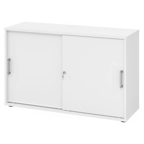 Armadio bianco con ante scorrevoli BETA S 1752S con due maniglie cromate e serratura di hjh OFFICE PRO