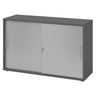 Armadio a ante scorrevoli BETA S 1752S in grafite e argento con maniglie in metallo di hjh OFFICE PRO