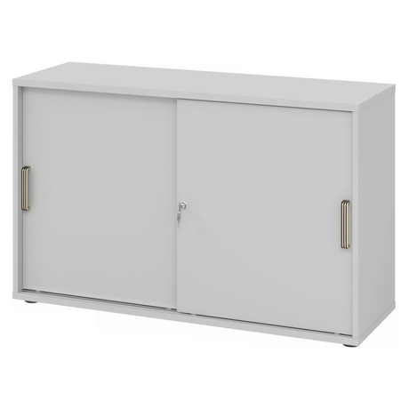 Armadio grigio con ante scorrevoli BETA S 1752S con due maniglie a strisce in plastica di hjh OFFICE PRO