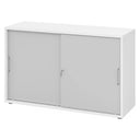 Armadio a ante scorrevoli bianco e grigio BETA S 1752S con due maniglie in metallo e serratura di hjh OFFICE PRO