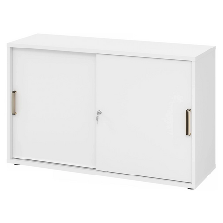 Armadio bianco a ante scorrevoli BETA S 1752S con due maniglie a strisce e serratura di hjh OFFICE PRO