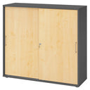 Armadio scorrevole BETA S 1753S in grafite e acero con maniglie in metallo di hjh OFFICE PRO