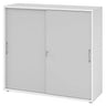Armadio a ante scorrevoli bianco-grigio BETA S 1753S con maniglie in metallo e serratura di hjh OFFICE PRO