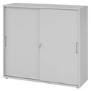 Armadio a ante scorrevoli BETA S 1753S grigio in metallo con maniglie argentate di hjh OFFICE PRO