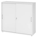 Armadio bianco con ante scorrevoli BETA S 1753S con maniglie in metallo e serratura di hjh OFFICE PRO