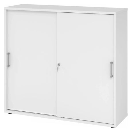Armadio bianco con ante scorrevoli BETA S 1753S con maniglie cromate e serratura di hjh OFFICE PRO