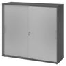 Armadio scorrevole BETA S 1753S in grafite e argento con maniglie in metallo di hjh OFFICE PRO