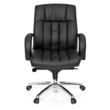 Sedia girevole XXL G 100 nera con imbottitura trapuntata e base a cinque ruote di hjh OFFICE – vista a 360° (vista frontale 0°)