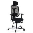 High-end Sedia da ufficio BICOLORE HIGH in nero con schienale in rete e base argento di hjh OFFICE