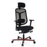 High-end Sedia da ufficio BICOLORE HIGH in nero e rosso con schienale in rete e poggiatesta di hjh OFFICE