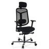 High-end Sedia da ufficio BICOLORE HIGH in nero con schienale in rete e base argento di hjh OFFICE