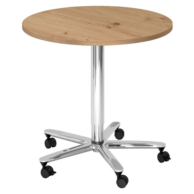 BISTRO 80R C | Säulenhubtisch | Ø 80 | Chrom - System Konferenztisch - buerostuhl24