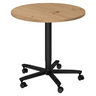 Tavolo da conferenza rotondo BISTRO 80R D con piano in rovere rustico e base nera su ruote di hjh OFFICE PRO