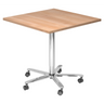 Sistema tavolo da conferenza BISTRO 88Q C con piano quadrato in noce e base cromata su ruote di hjh OFFICE PRO