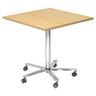 Sistema tavolo da conferenza BISTRO 88Q C con piano in legno di acero e base a stella cromata lucida su ruote di hjh OFFICE PRO