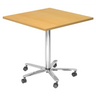 Sistema tavolo da conferenza BISTRO 88Q C con piano color faggio e base a croce cromata su ruote di hjh OFFICE PRO