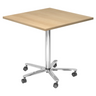 Sistema tavolo da conferenza BISTRO 88Q C con piano quadrato in rovere e struttura cromata su ruote di hjh OFFICE PRO